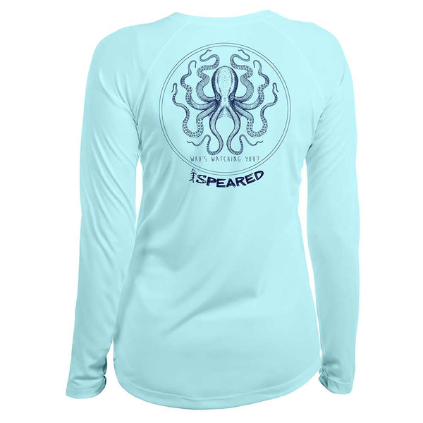 Speared Kraken UV Women's Shirt - Blue - Back