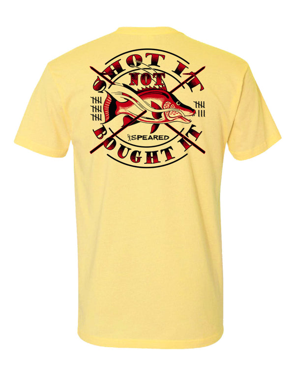 Shot It Not Bought It - Hogfish T-Shirt: Mens - Yellow - Back