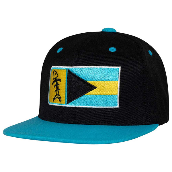 Speared Bahamas Flag Hat: Teal Blue Bill