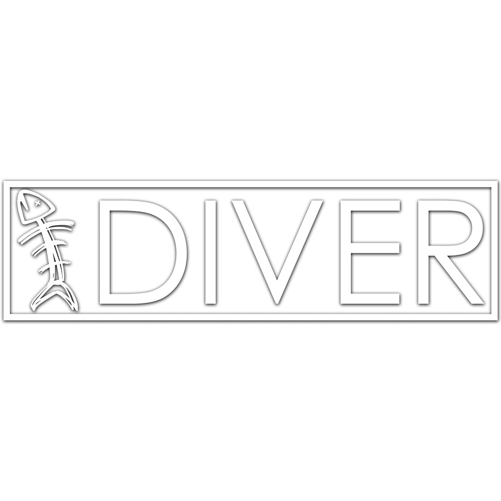 Speared DIVER Decal - White