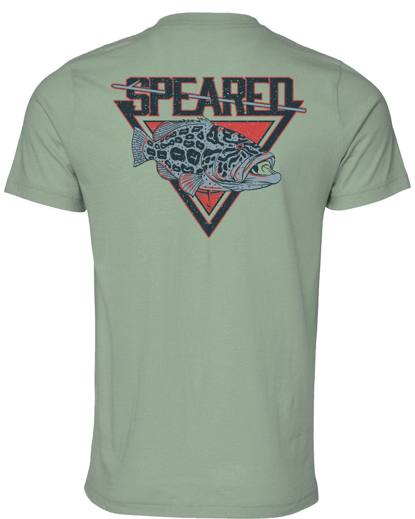 Speared Grouper T-Shirt - Sage - Back